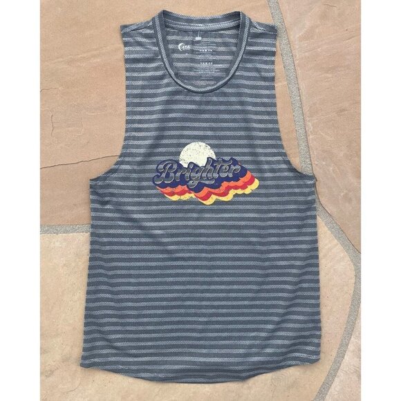 ZYIA Women’s Active Grey Striped TANK Size MEDIUM Sleeveless Brighter - Picture 1 of 3